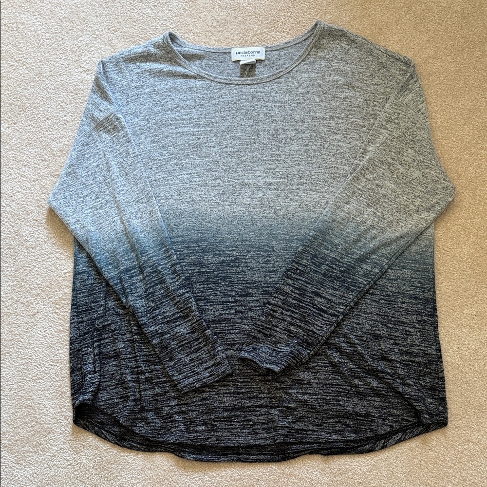 Liz Claiborne Weekend Heather Gray Long Sleeve Top
